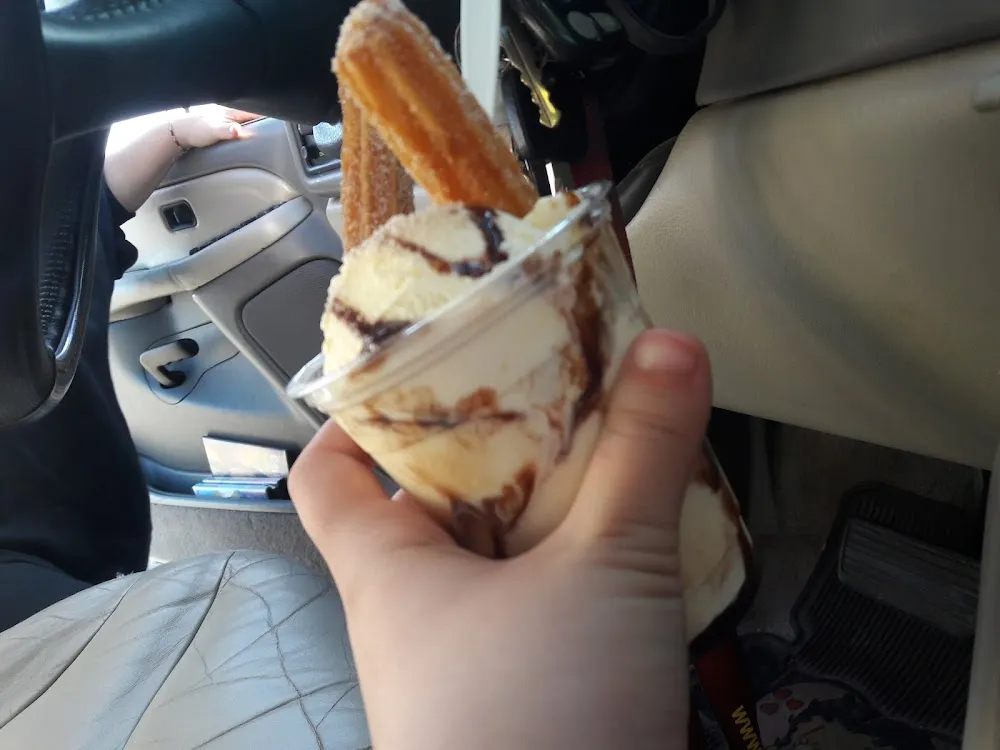 Chrurro and Vanilla Ice Cream in a Cup